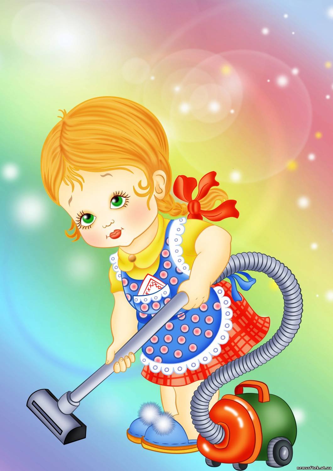 Изображение мальчика помогающего маме