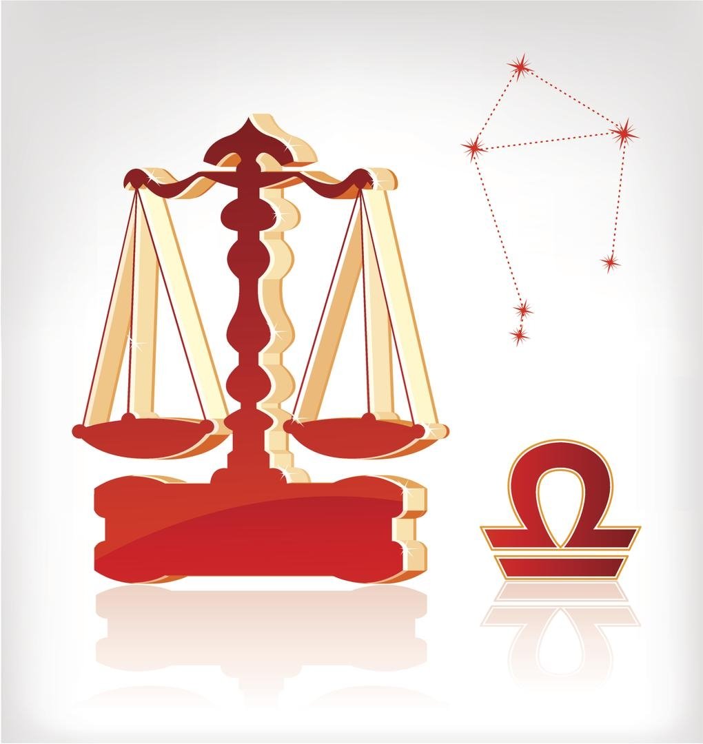 Знак зодиака весы красный