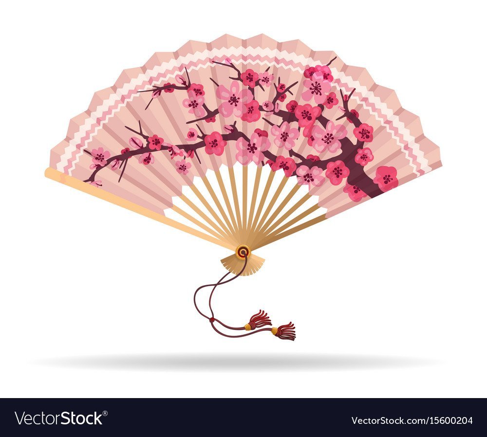 Веер с веткой Сакуры