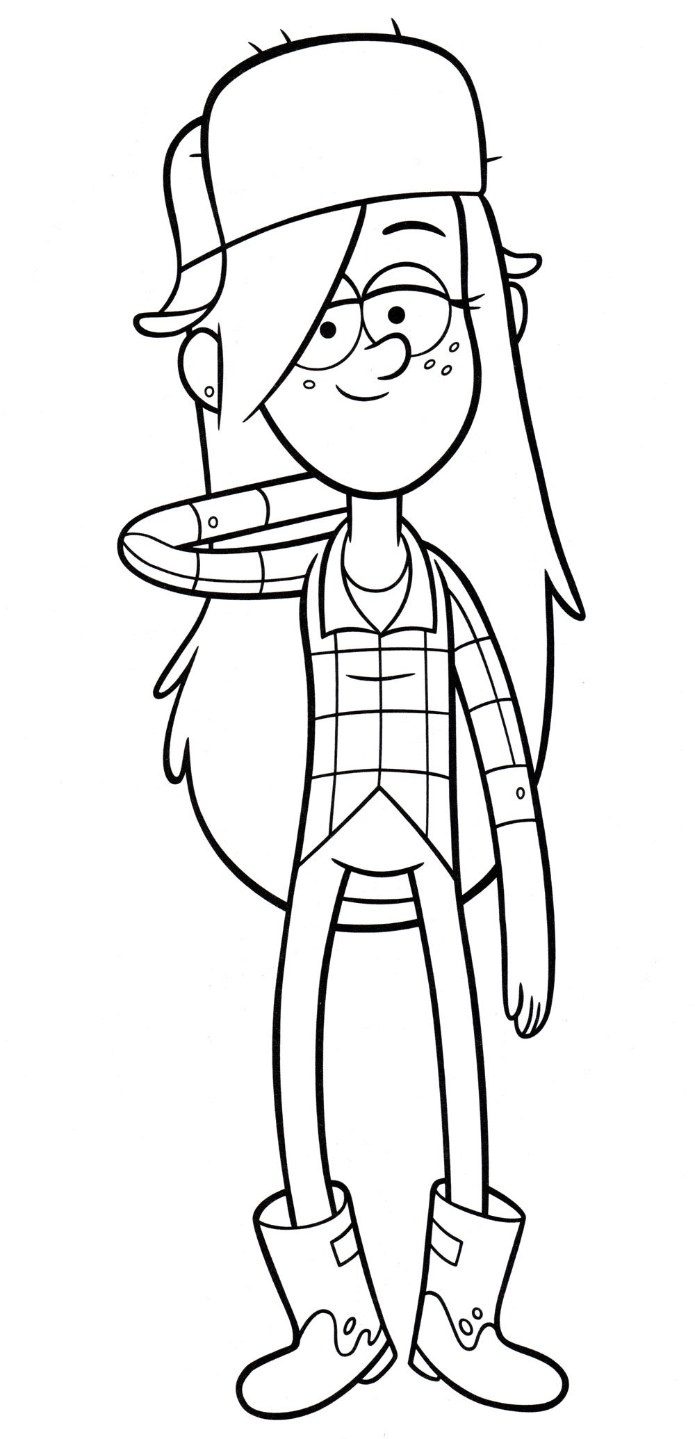 Раскраска Мейбл из Гравити Фолз