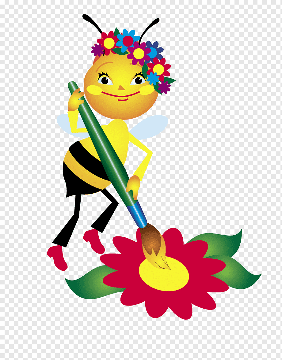 Пчелка с кисточкой для рисования