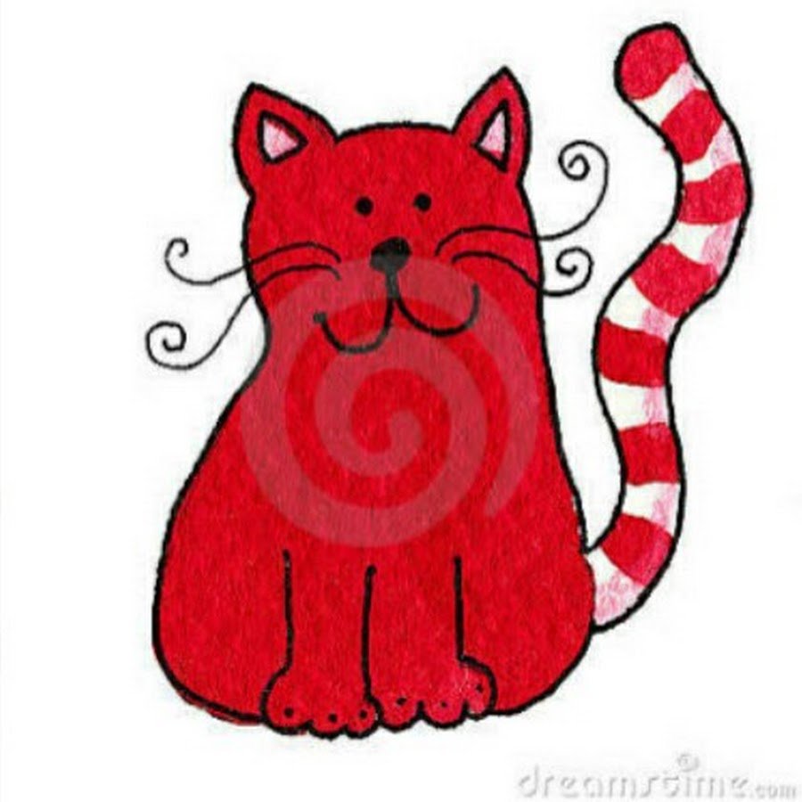 Красный кот мультяшный
