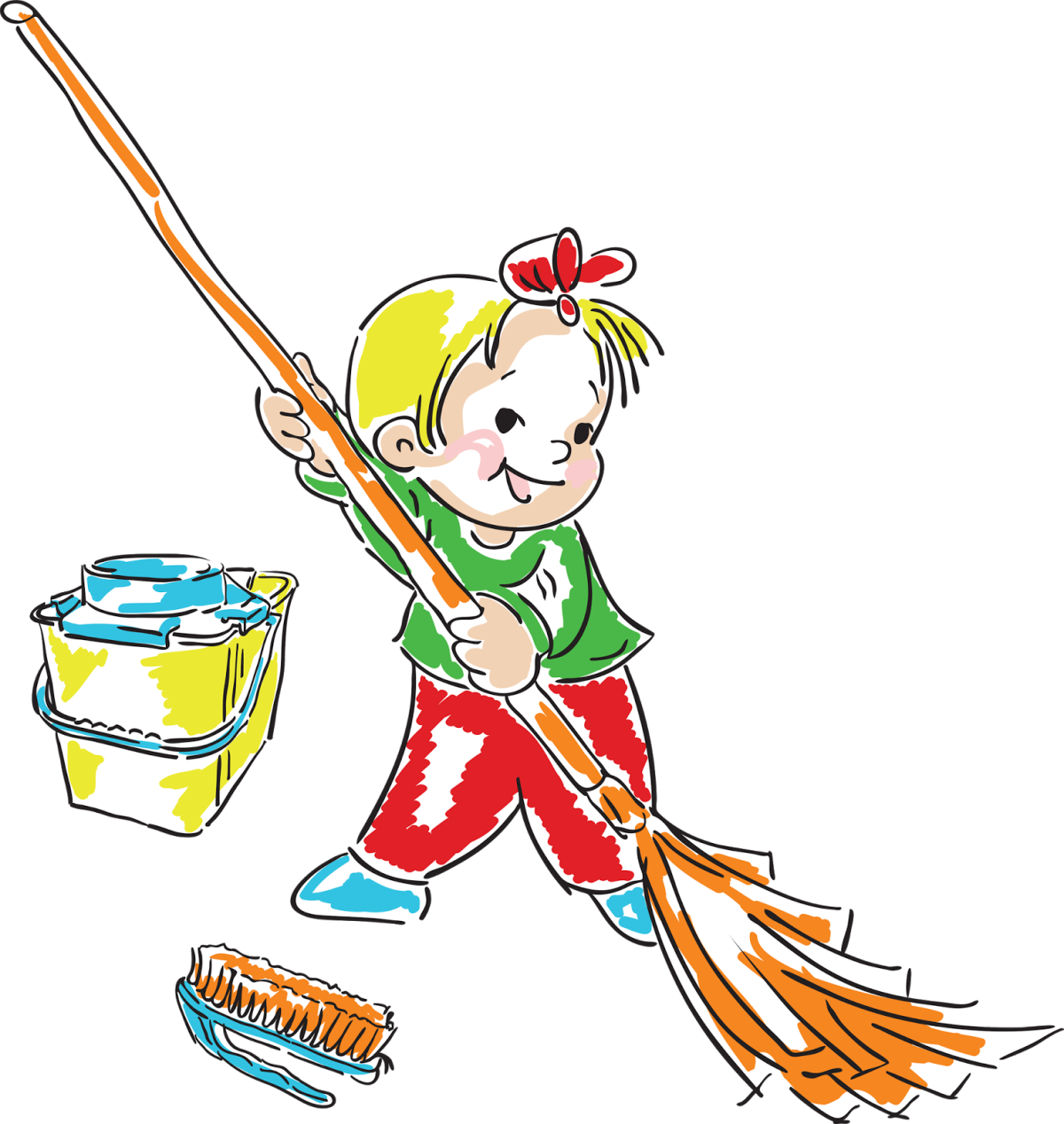 Мытье полов для детей