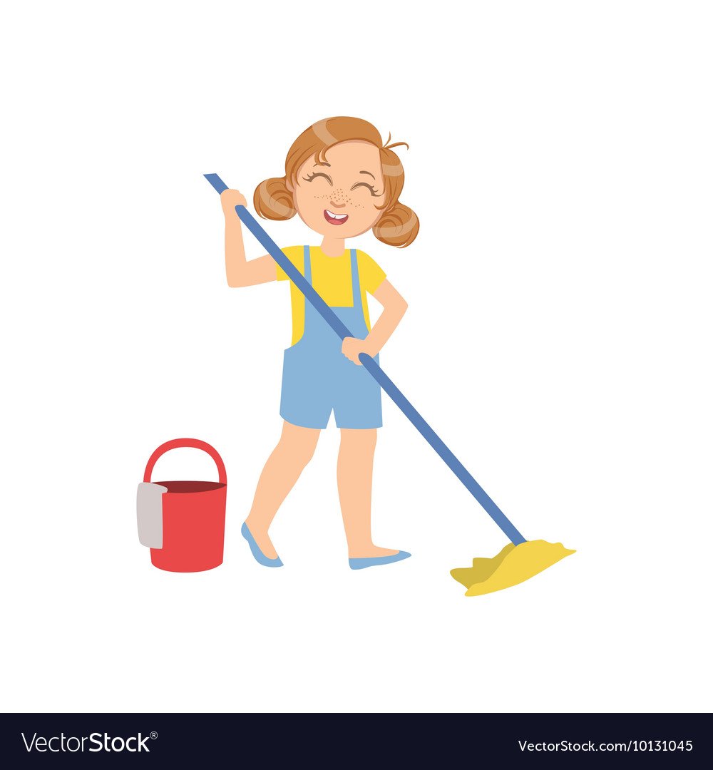 Красивая уборщица