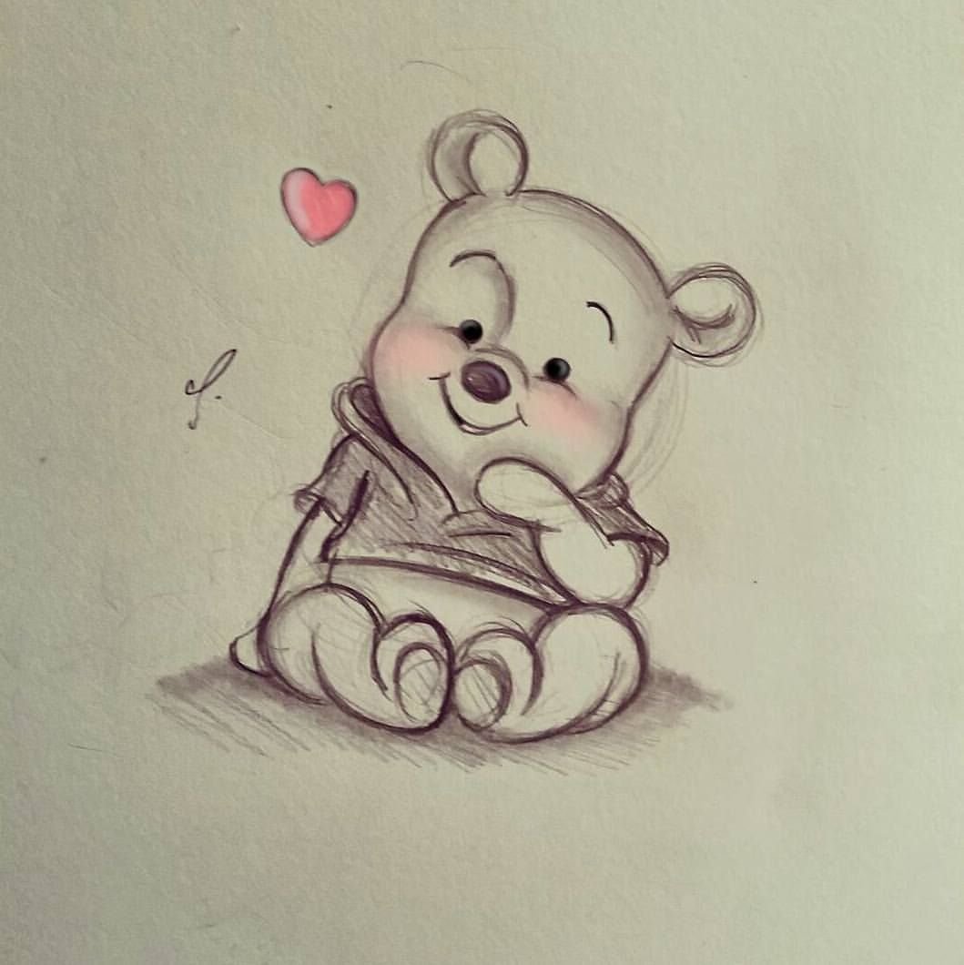 Мишка для срисовки карандашом
