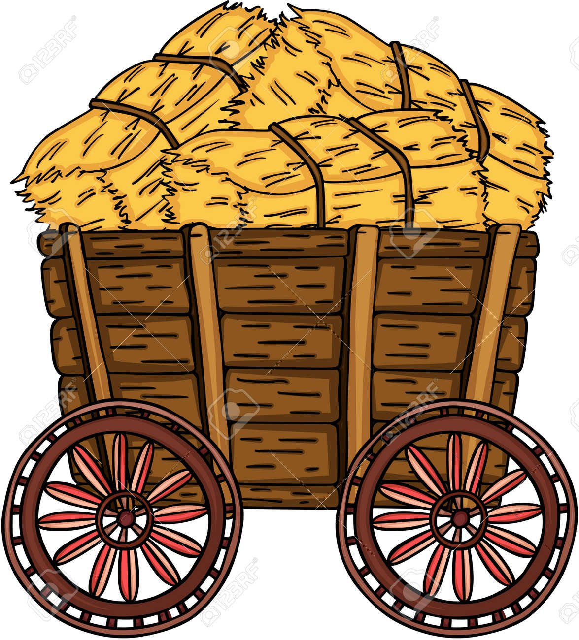 Телега с мешками зерна