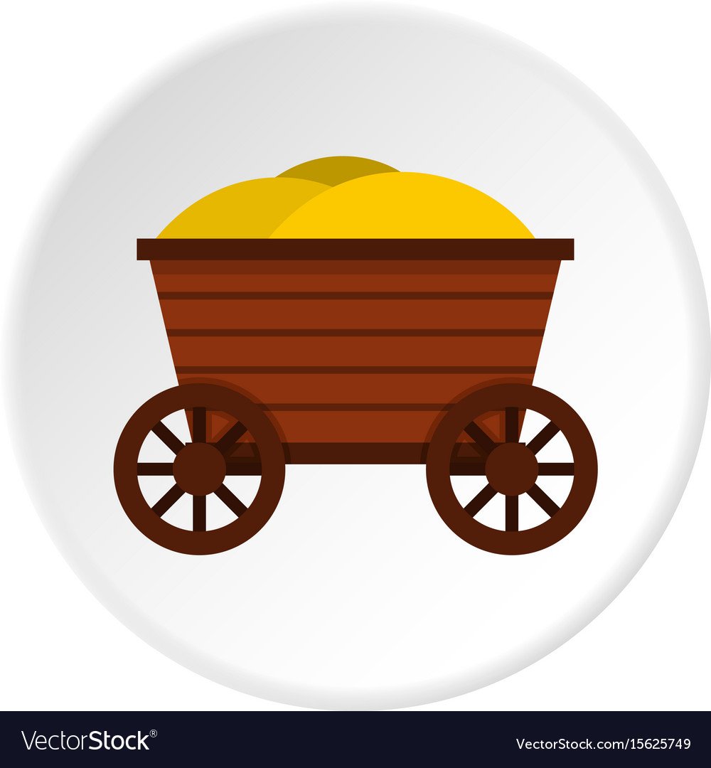 Телега с мешком вектор