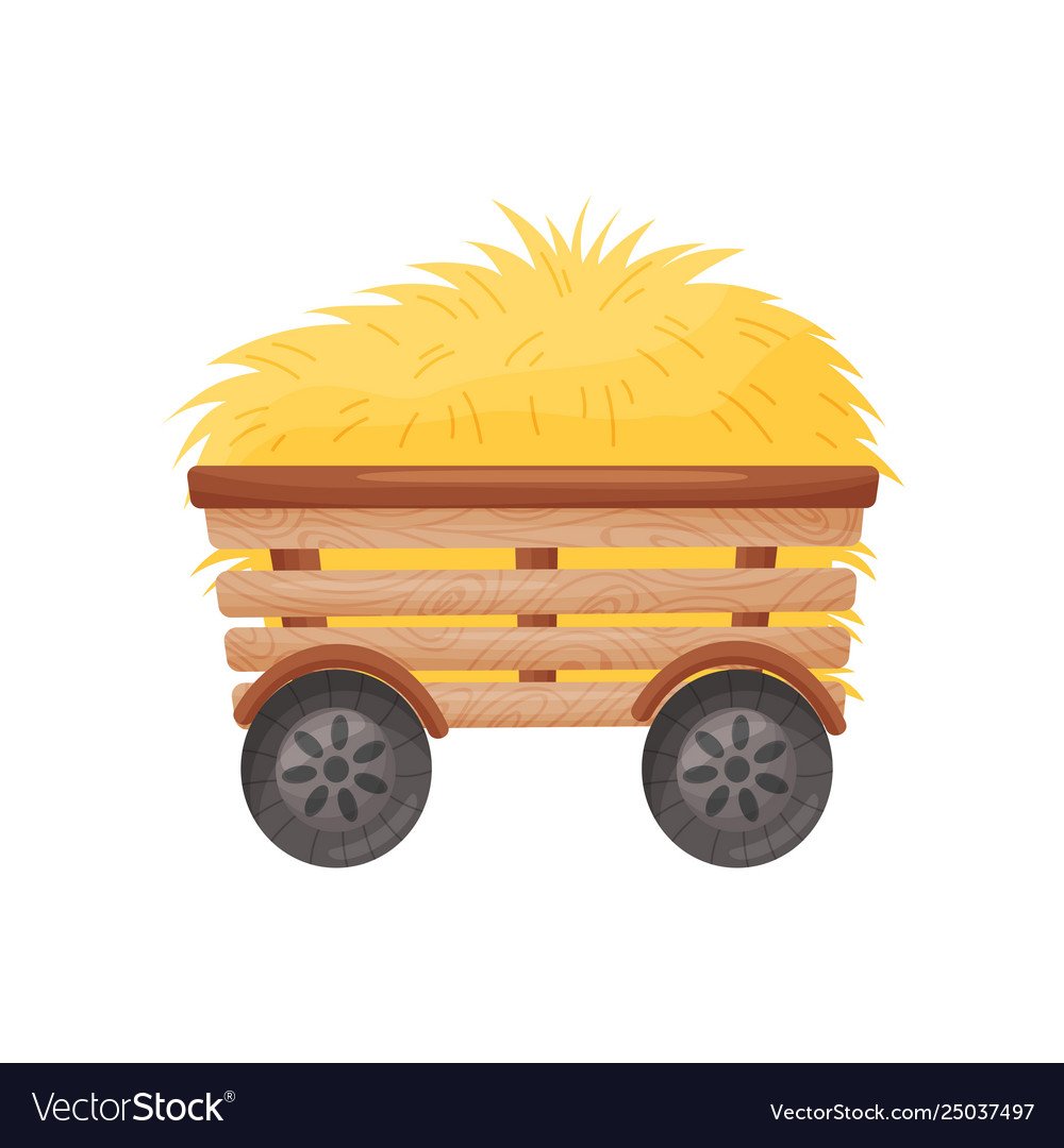 Телега с сеном вектор