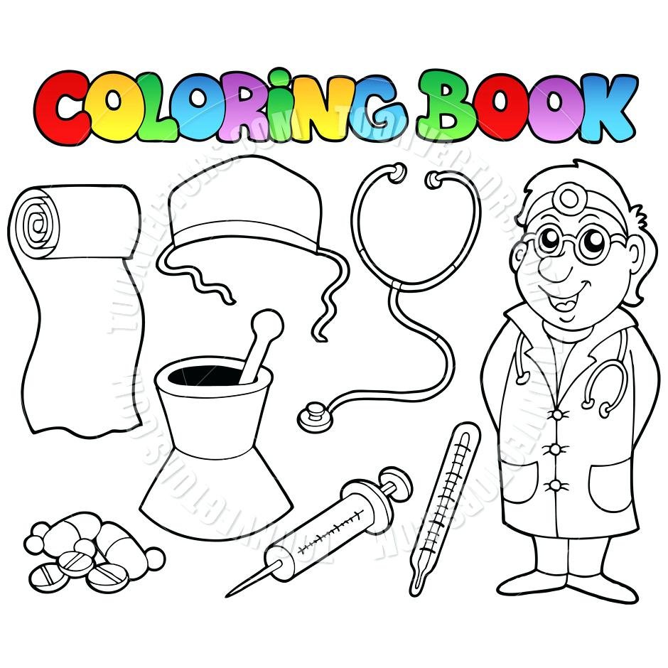Раскраска набор доктора