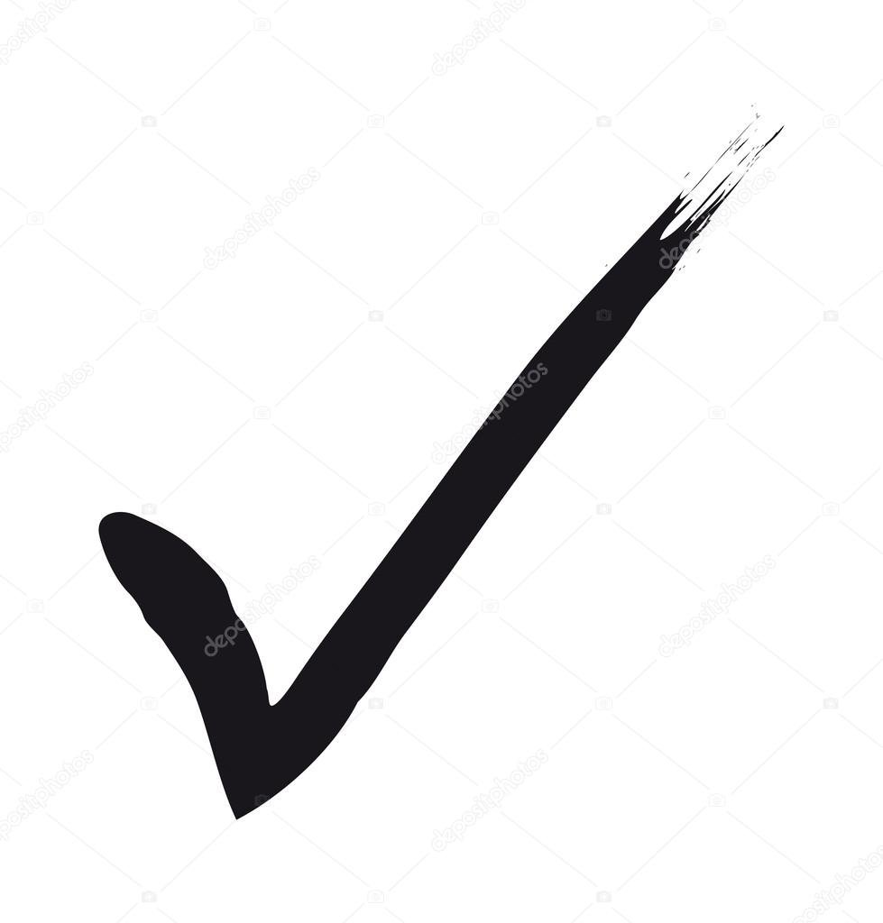 Черная галочка маркером