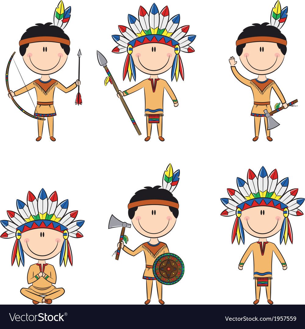 Мультяшный индеец мальчик