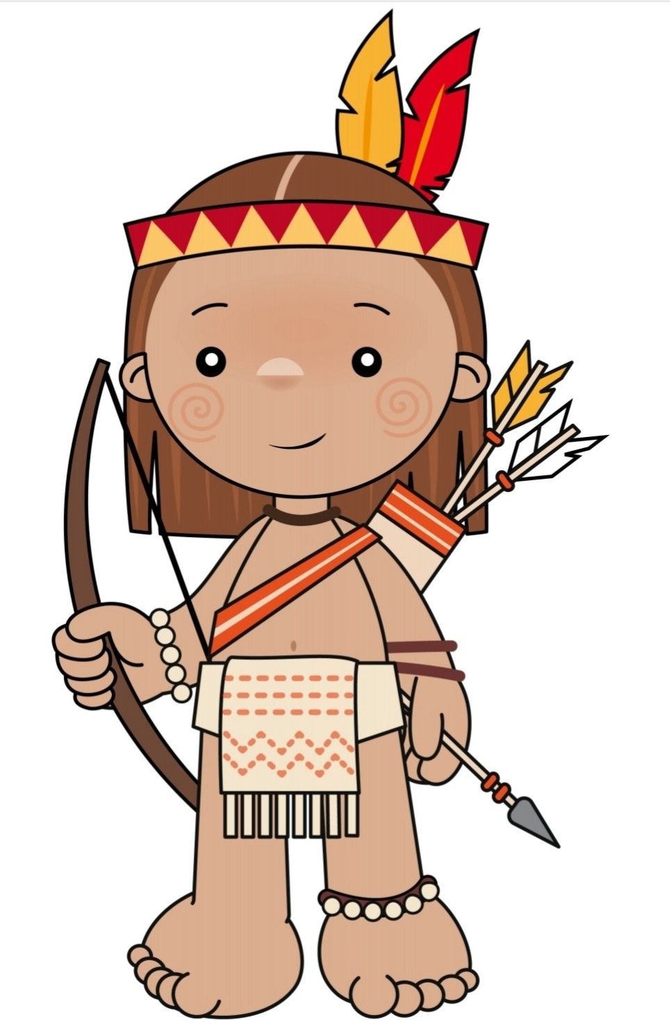 Индеец на белом фоне