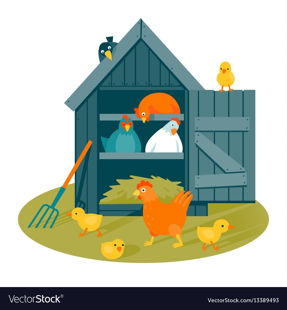 Домик для кур мультяшный