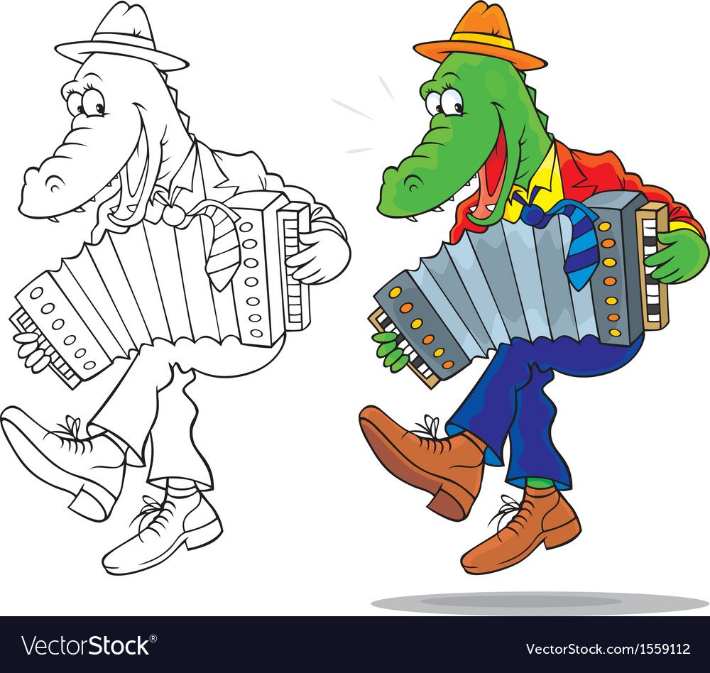 Крокодил Гена с гармошкой