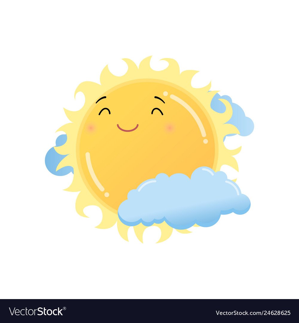 Смайлик облако с солнцем