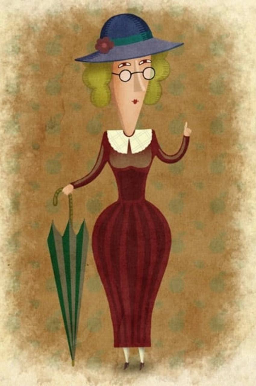 Мультяшная бабуля в полный рост