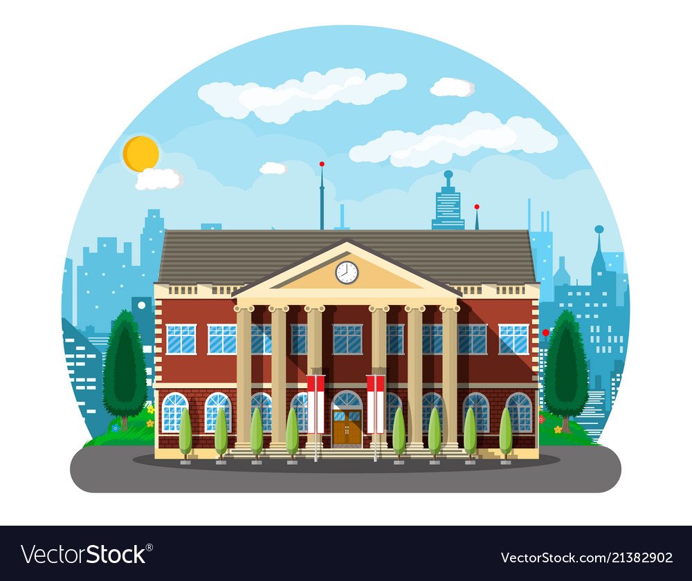 Здание университета нарисованное