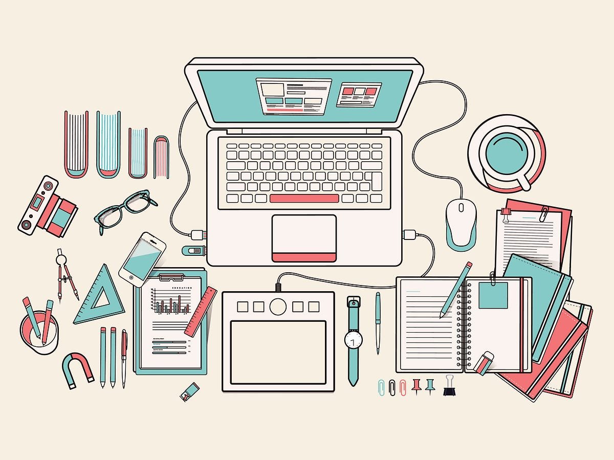 Рабочее место Векторная иллюстрация