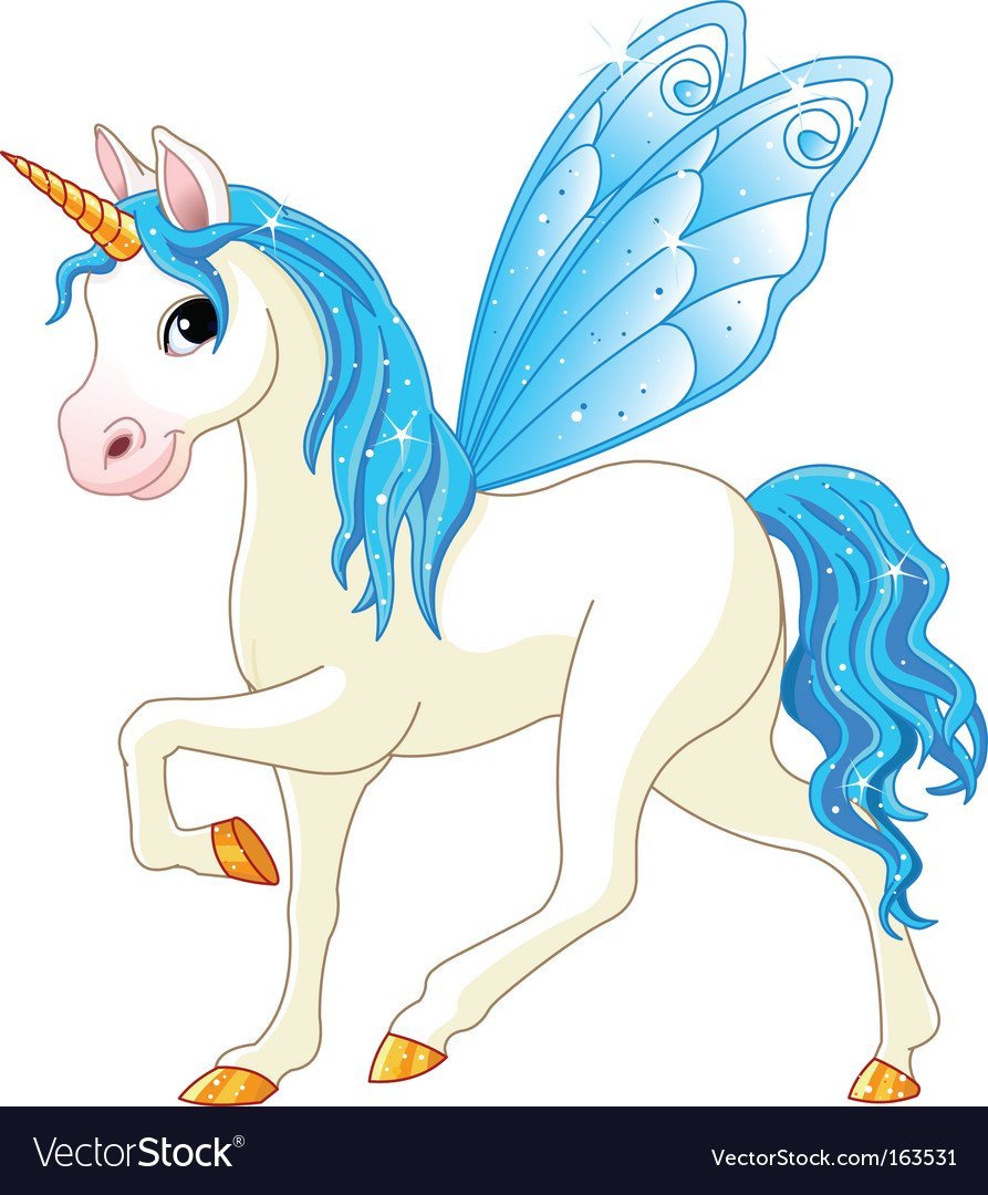 Единорог с крыльями мультяшный