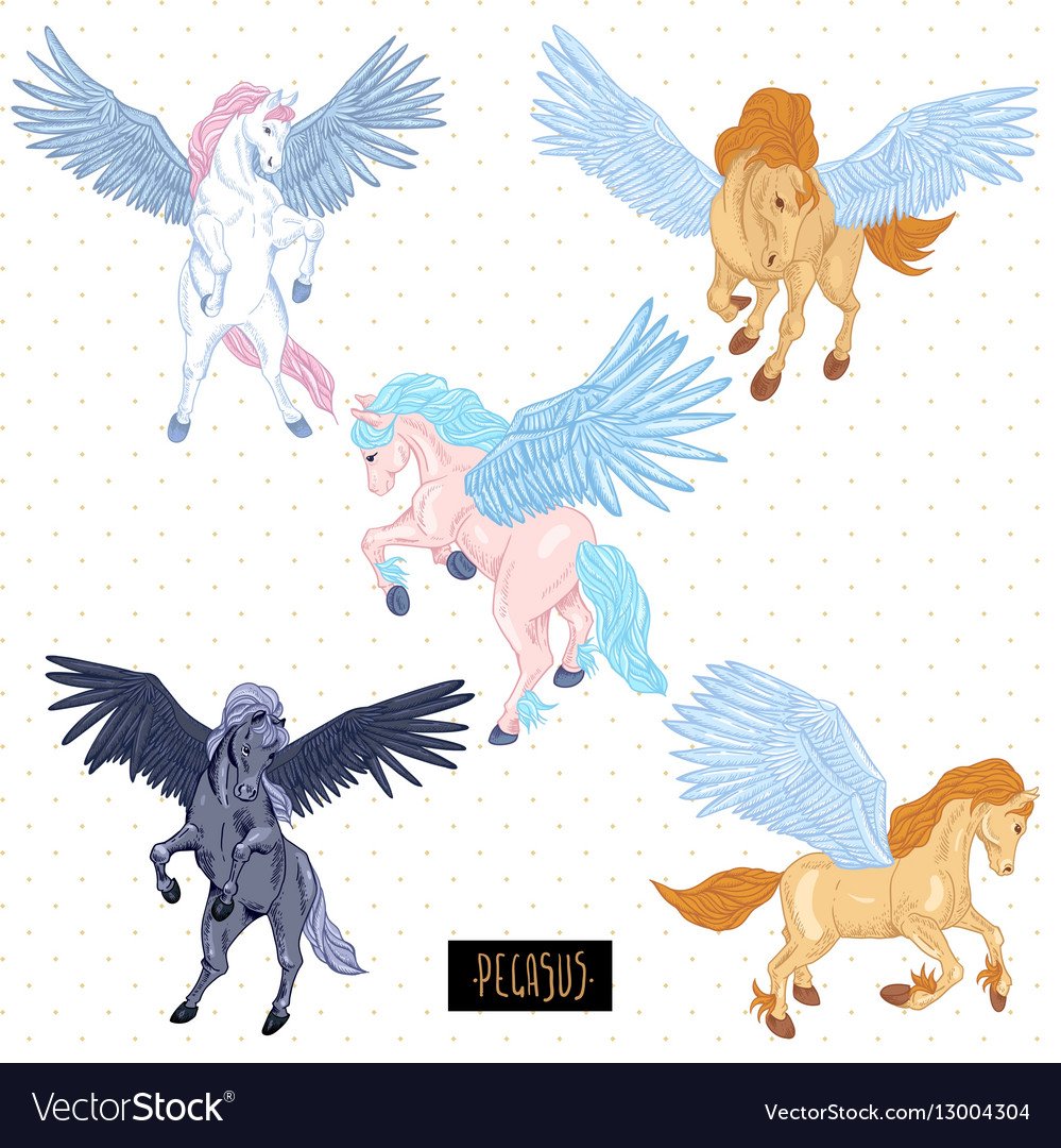 Пегас на книге вектор