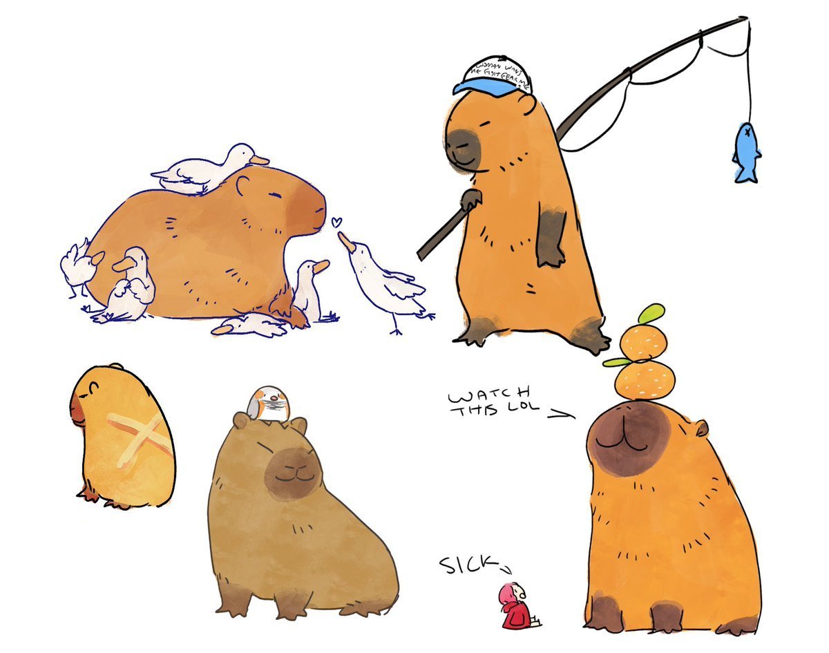 Капибара рисунок