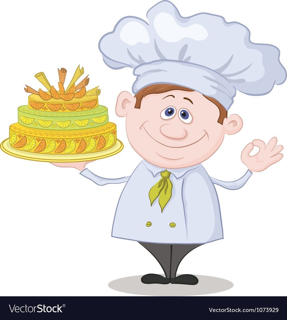 Кондитер для детей на прозрачном фоне