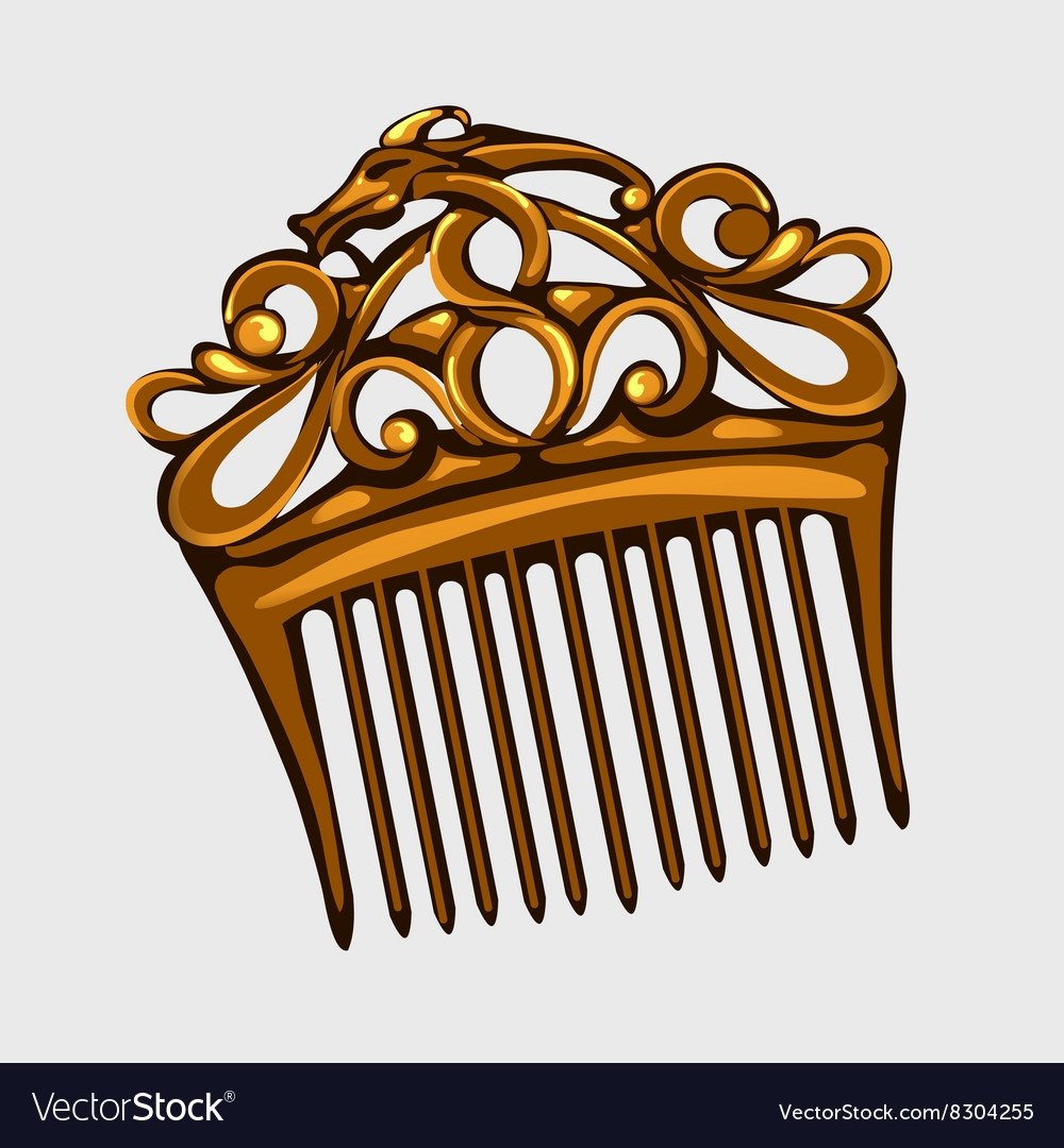 Деревянный гребень для волос вектор