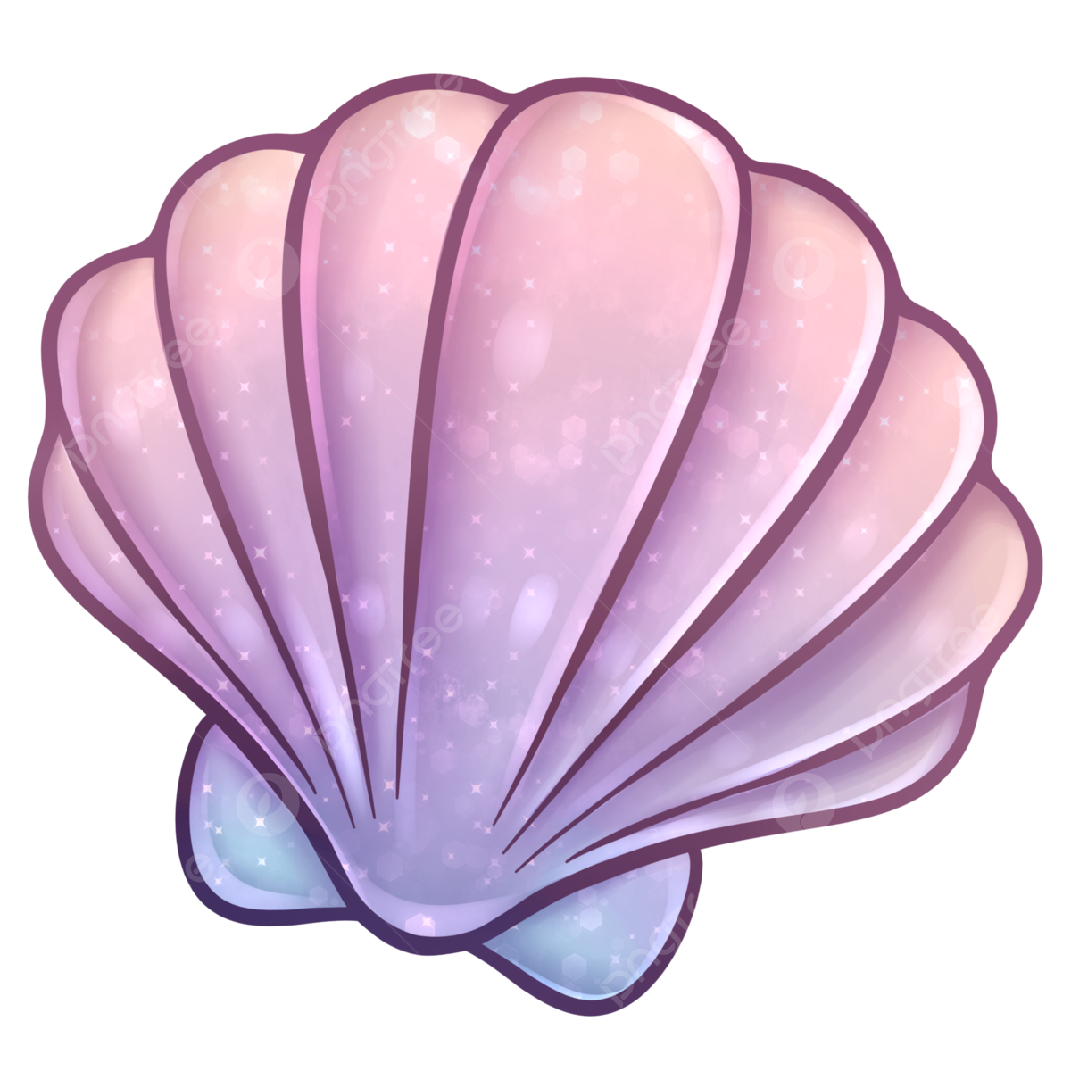 Ракушка сиреневая мультяшная