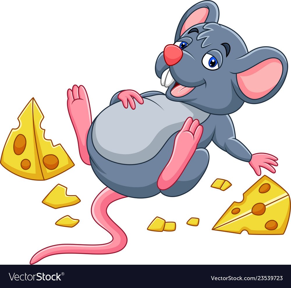 Мышка с сыром мультяшная