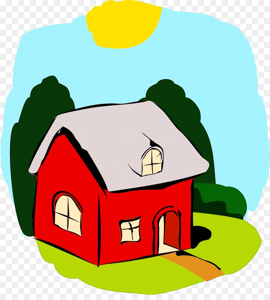 Домик с красной крышей клипарт