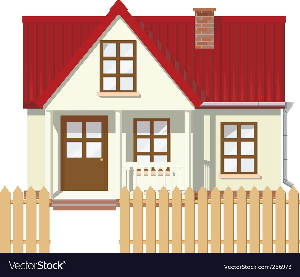 Красный домик на прозрачном фоне