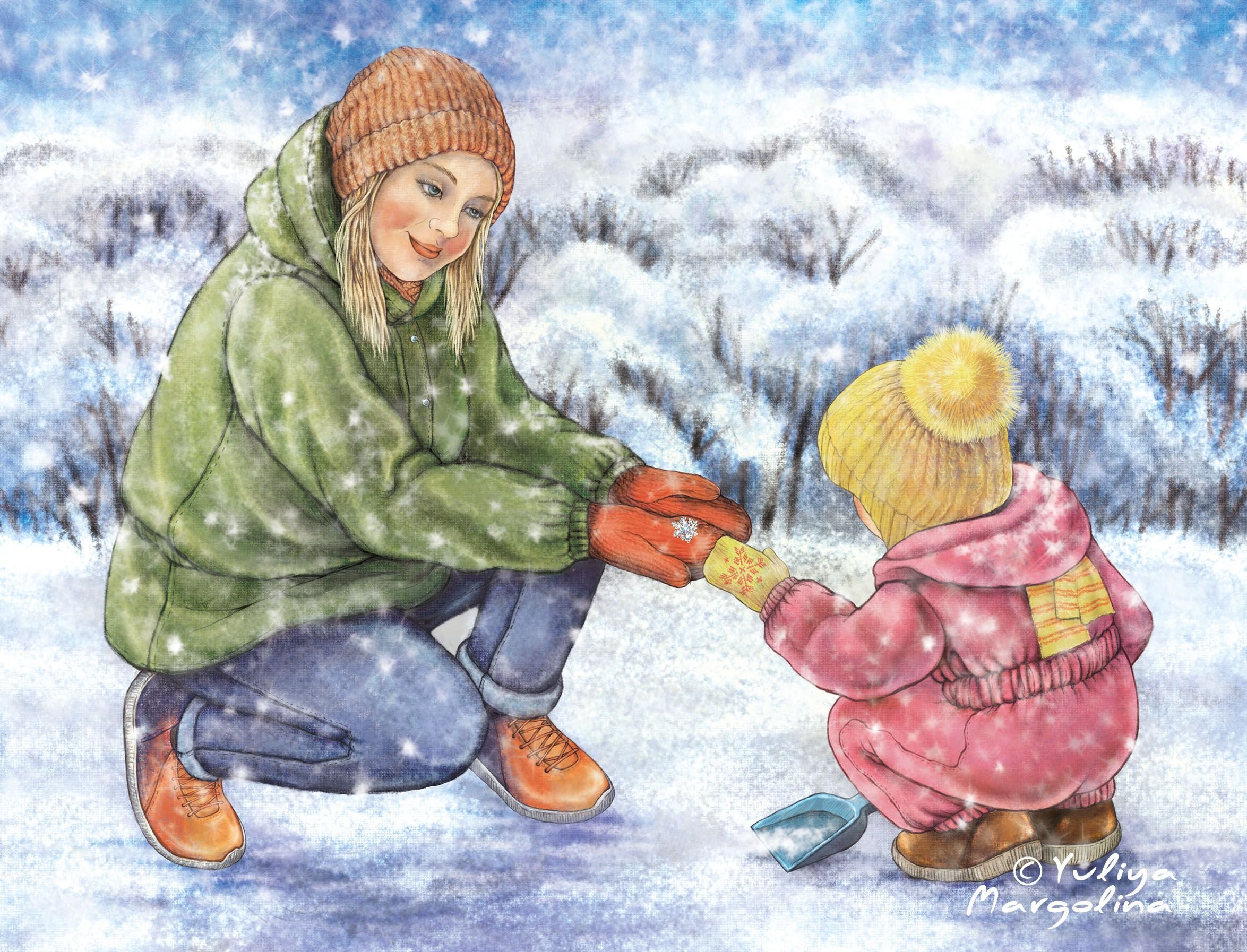 Мама пайраза доброта. Зимние иллюстрации. Доброта зимой. Зима для дошкольников. Детские иллюстрации.