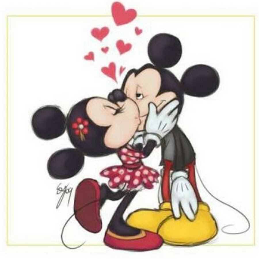 Микки и Минни Маус акварель