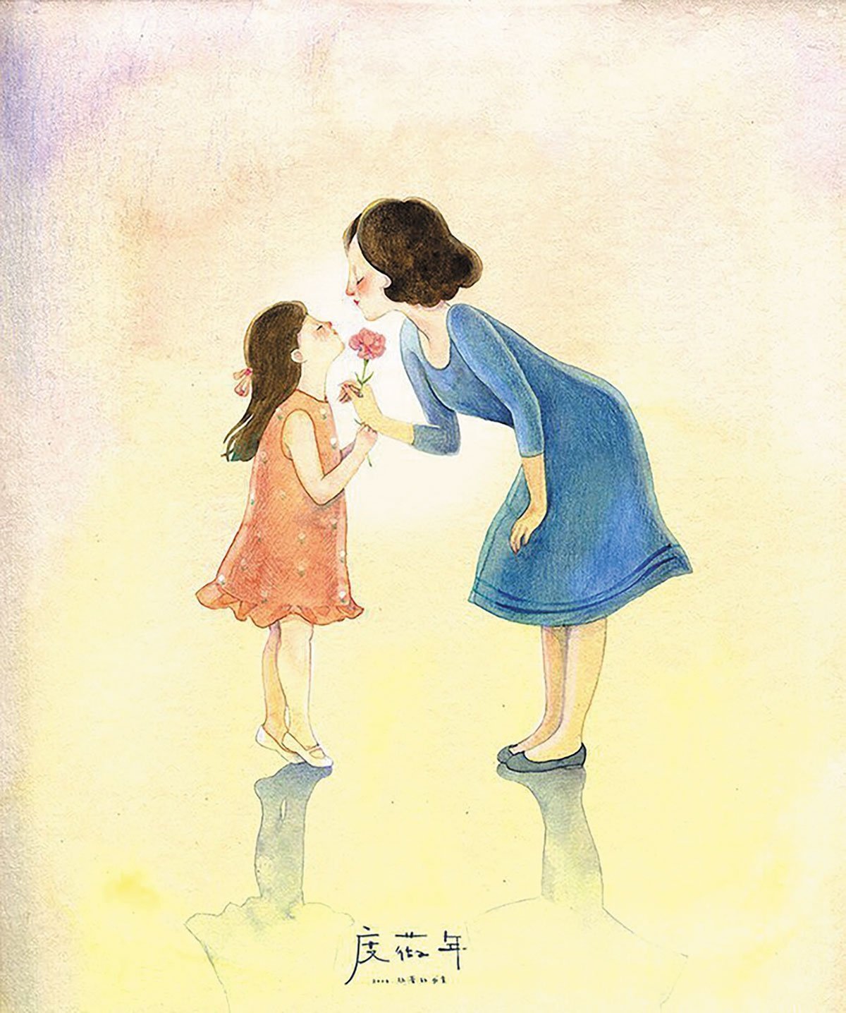 Мама и дочка рисунок