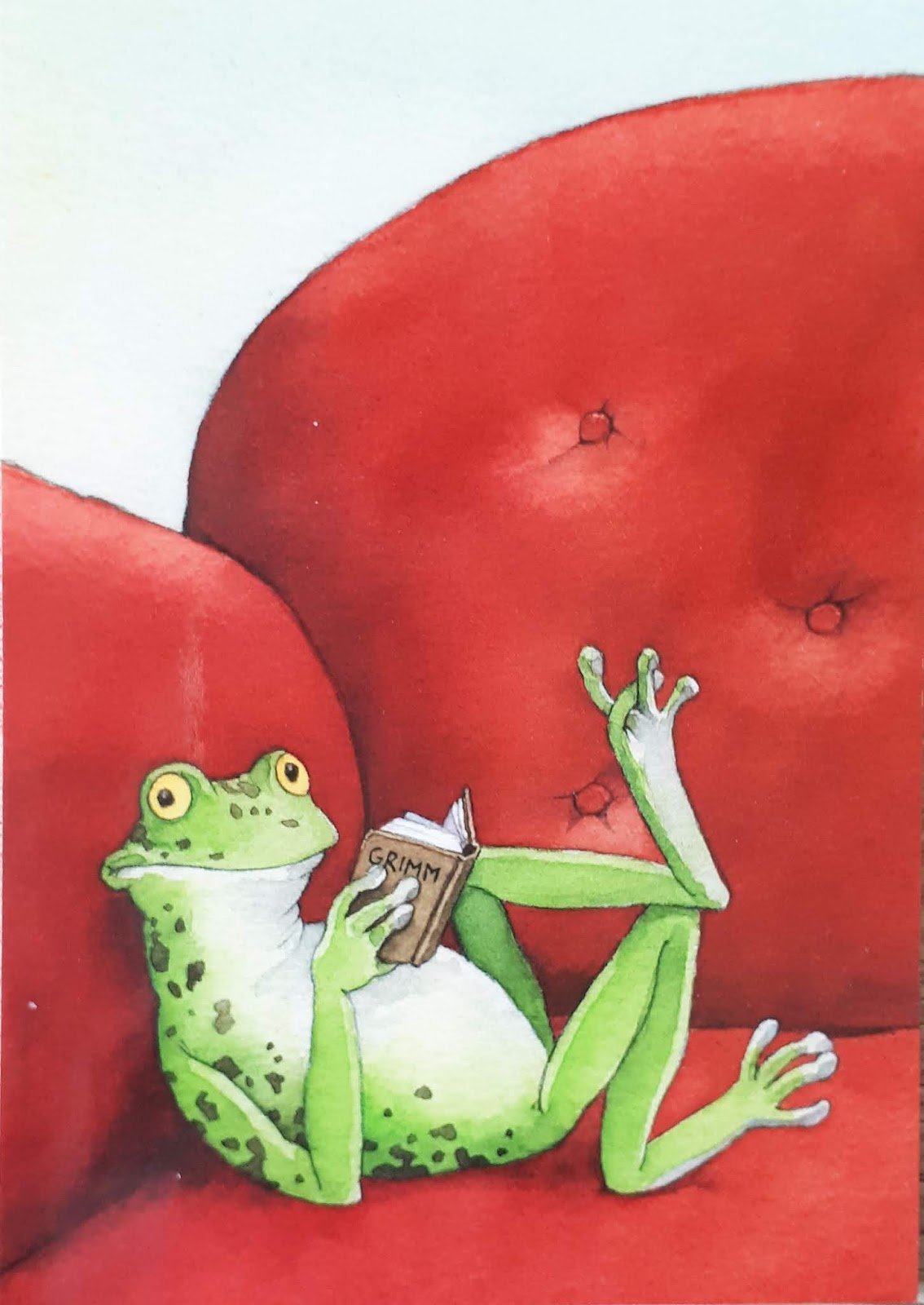 Лягушка с книжкой