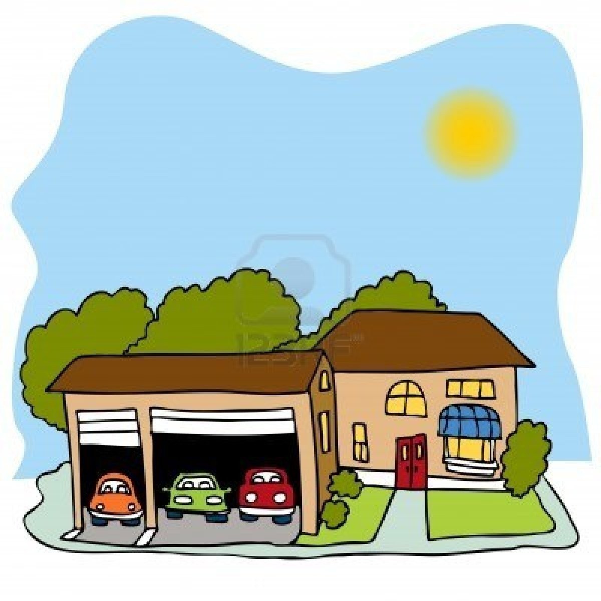 Мультяшный гараж для машин