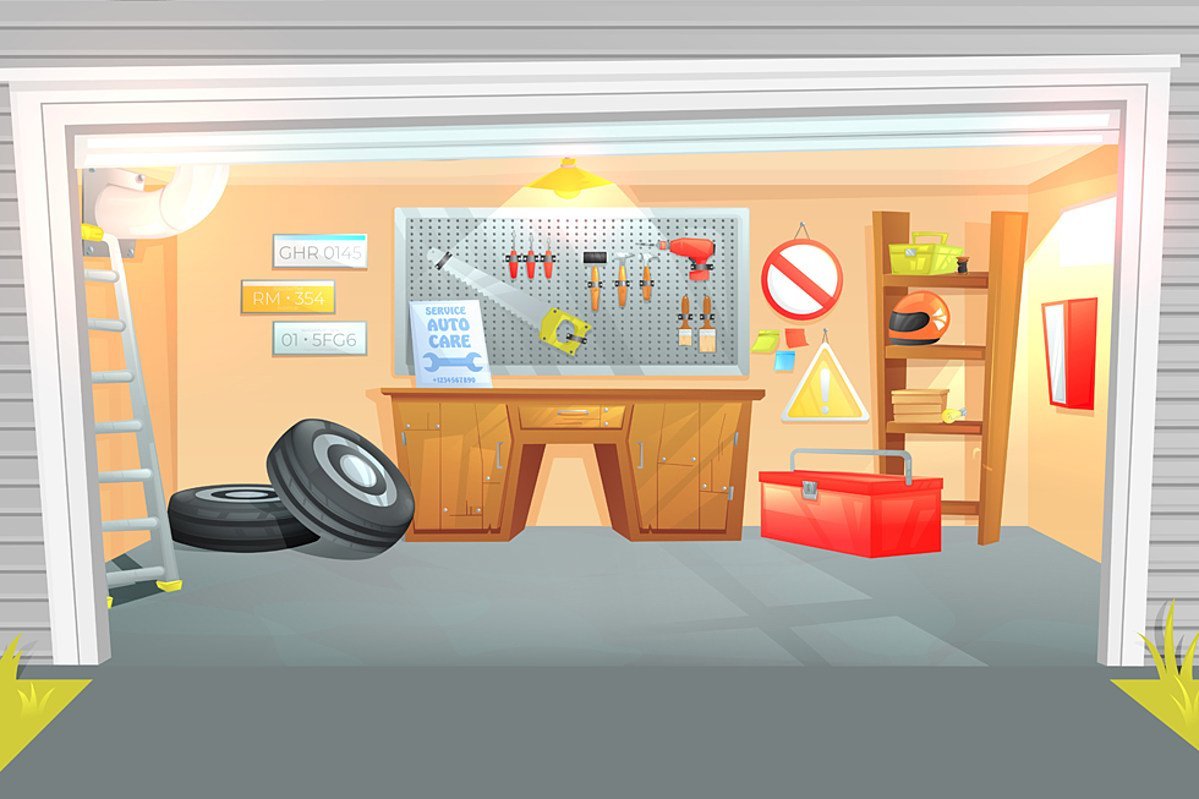 Фон гараж для детей