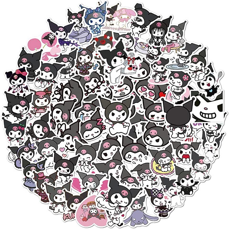 Наклейки чёрный Хелоу Кити