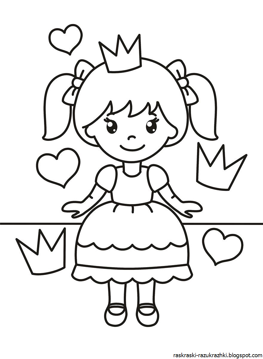 Раскраски маленькая девочка с волосами