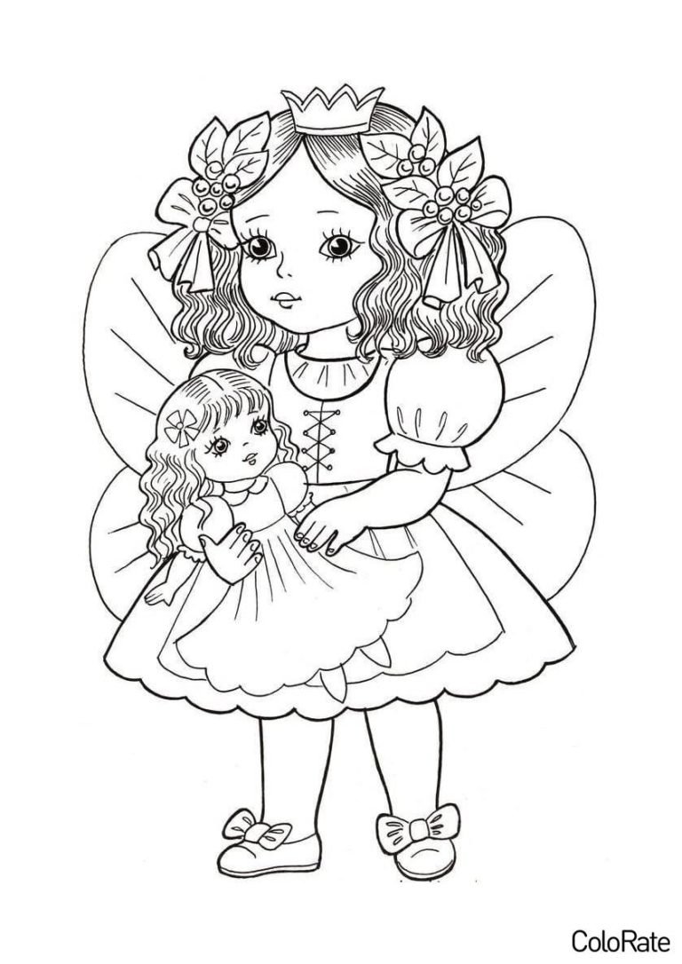 Большая кукла раскраска