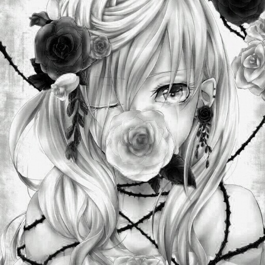 Арты девушек черно белые