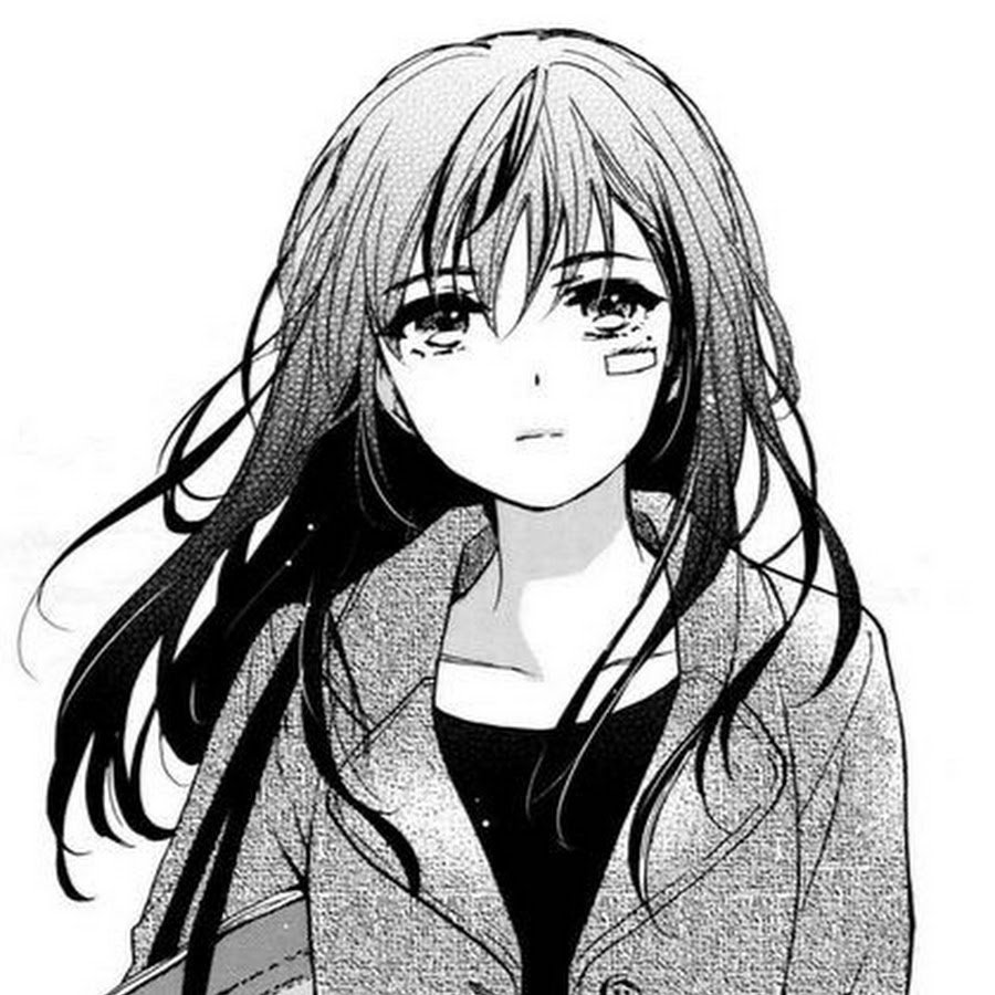 Аниме ангел черно белый