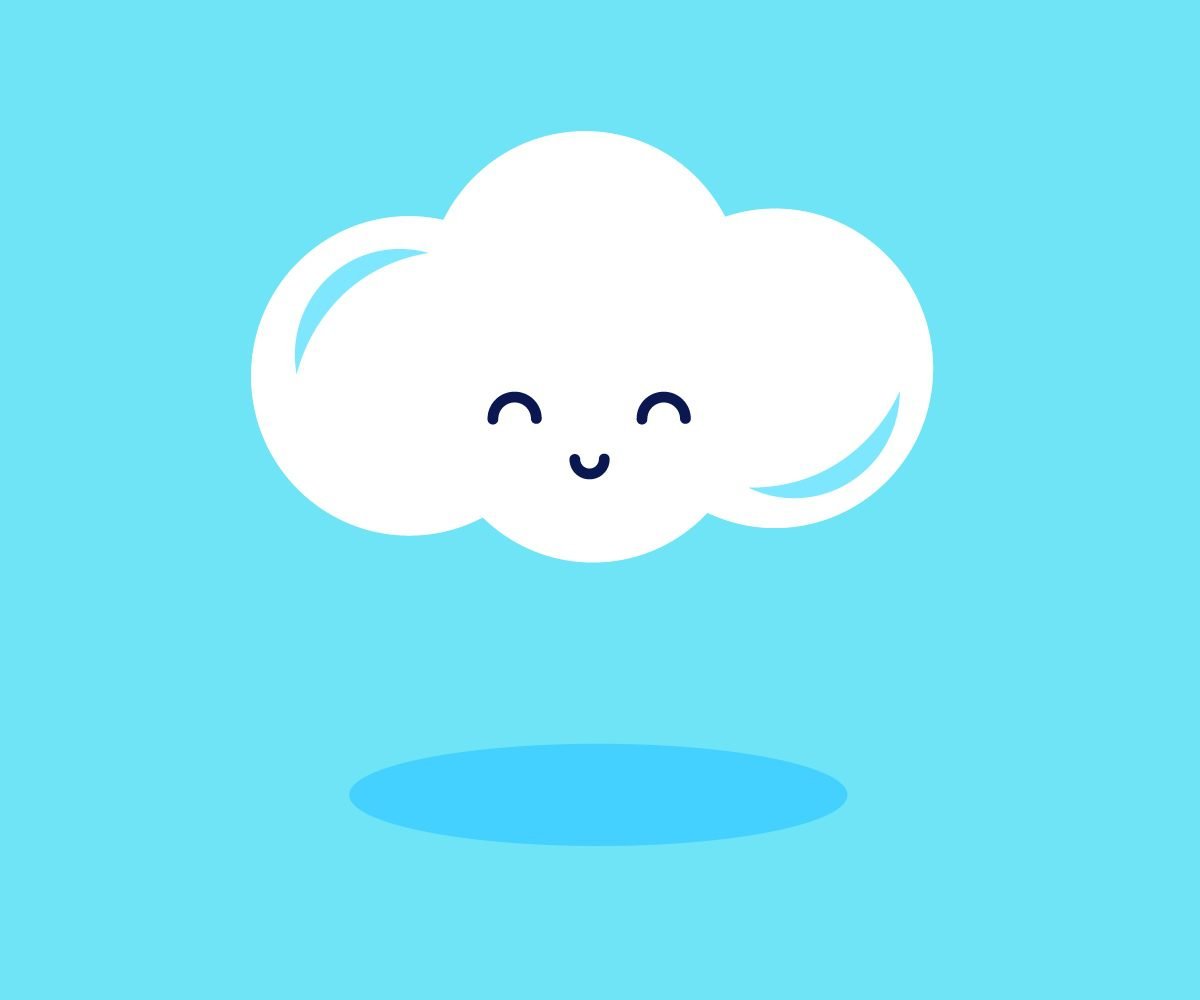 Тучка с капельками для детей