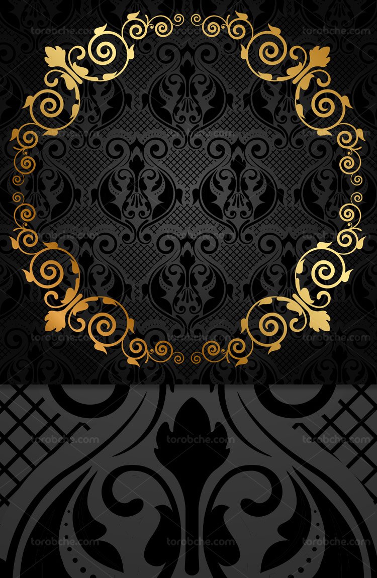 Черный круг с золотыми узорами