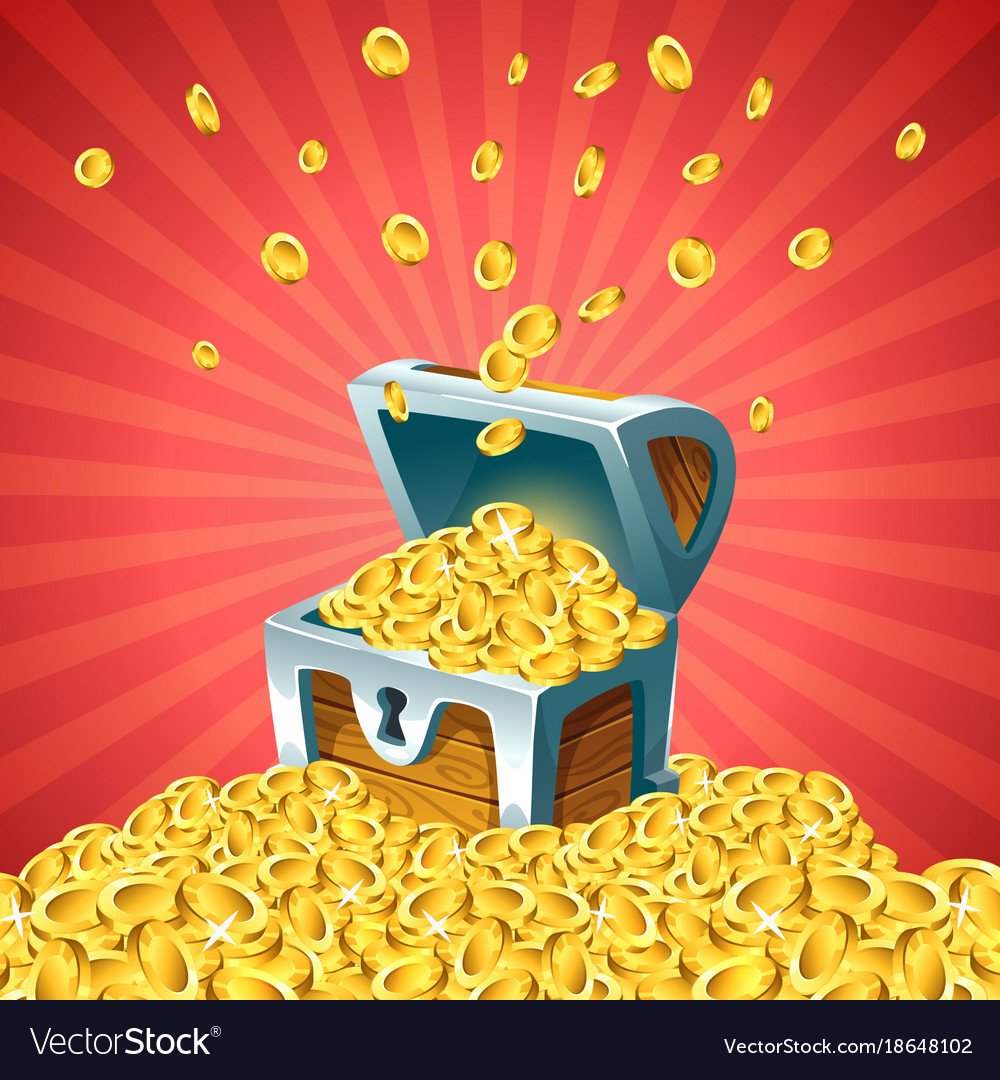 Сундук с золотыми монетами для Пеппи