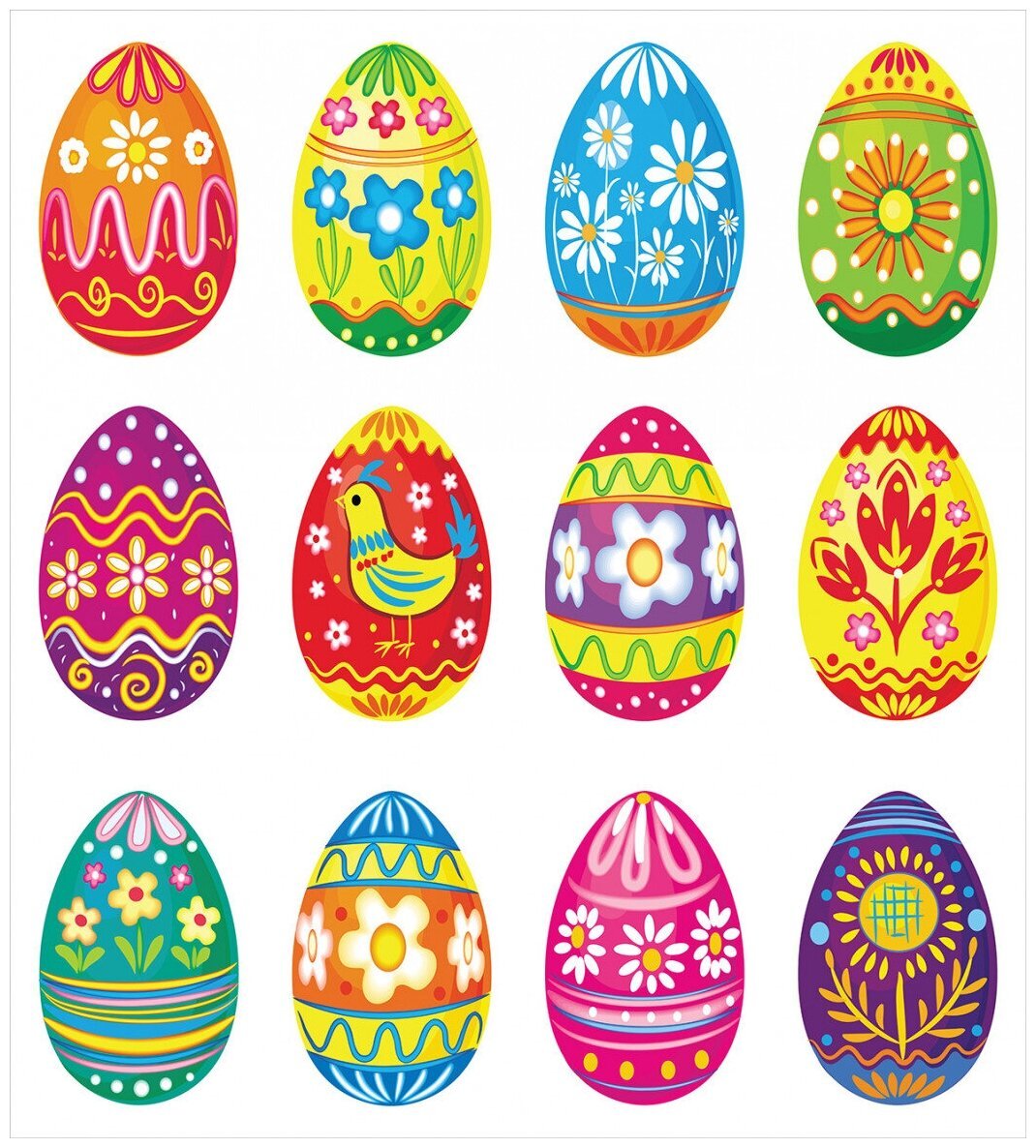 Цветные пасхальные яйца для вырезания