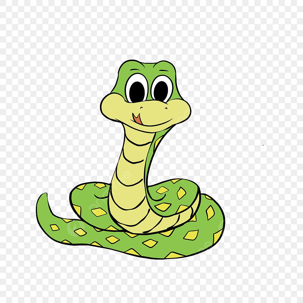 Змея из мультика с улыбкой