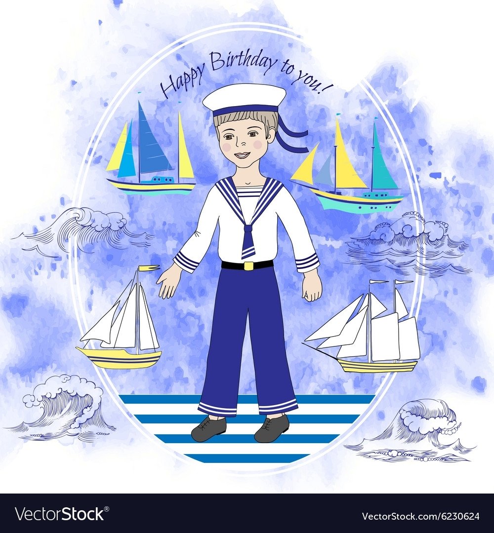 Плакат моряк для детей