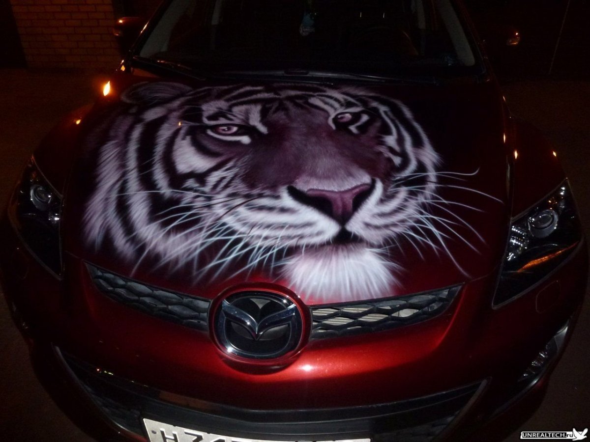 Аэрография на мазде сх7 капот