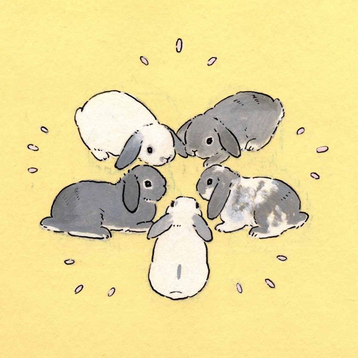 Кролик лежит арт